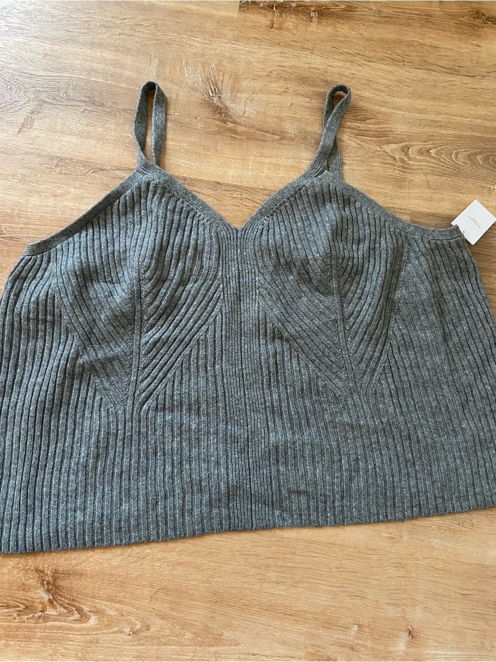 Auden Ribbed Knit Camisole Tank Top - Gray